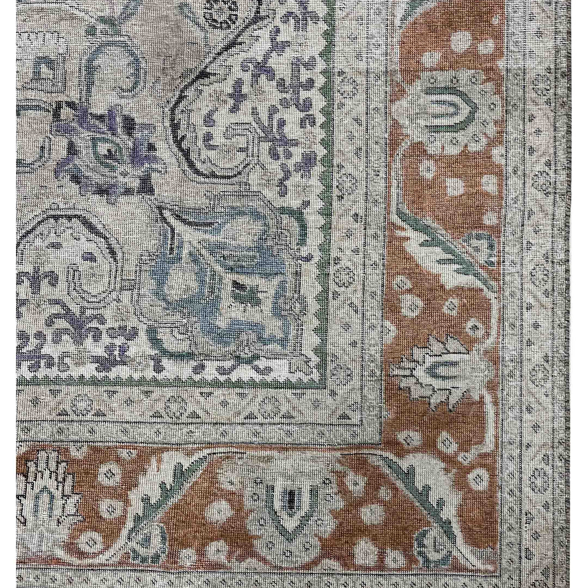 Pacific Vintage Artisan 43771 Beige Orange Vintage Hand Knotted Rug