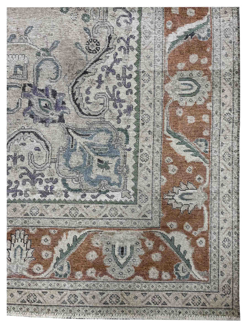 Pacific Vintage Artisan 43771 Beige Orange Vintage Hand Knotted Rug