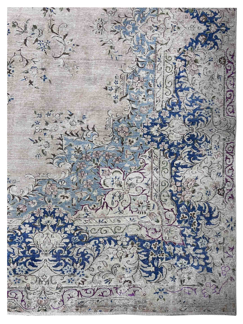 Pacific Vintage Artisan 43772 Beige Blue Vintage Hand Knotted Rug