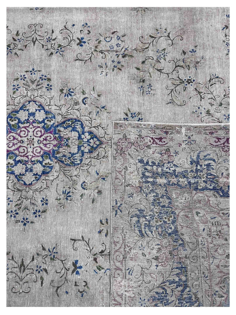 Pacific Vintage Artisan 43772 Beige Blue Vintage Hand Knotted Rug
