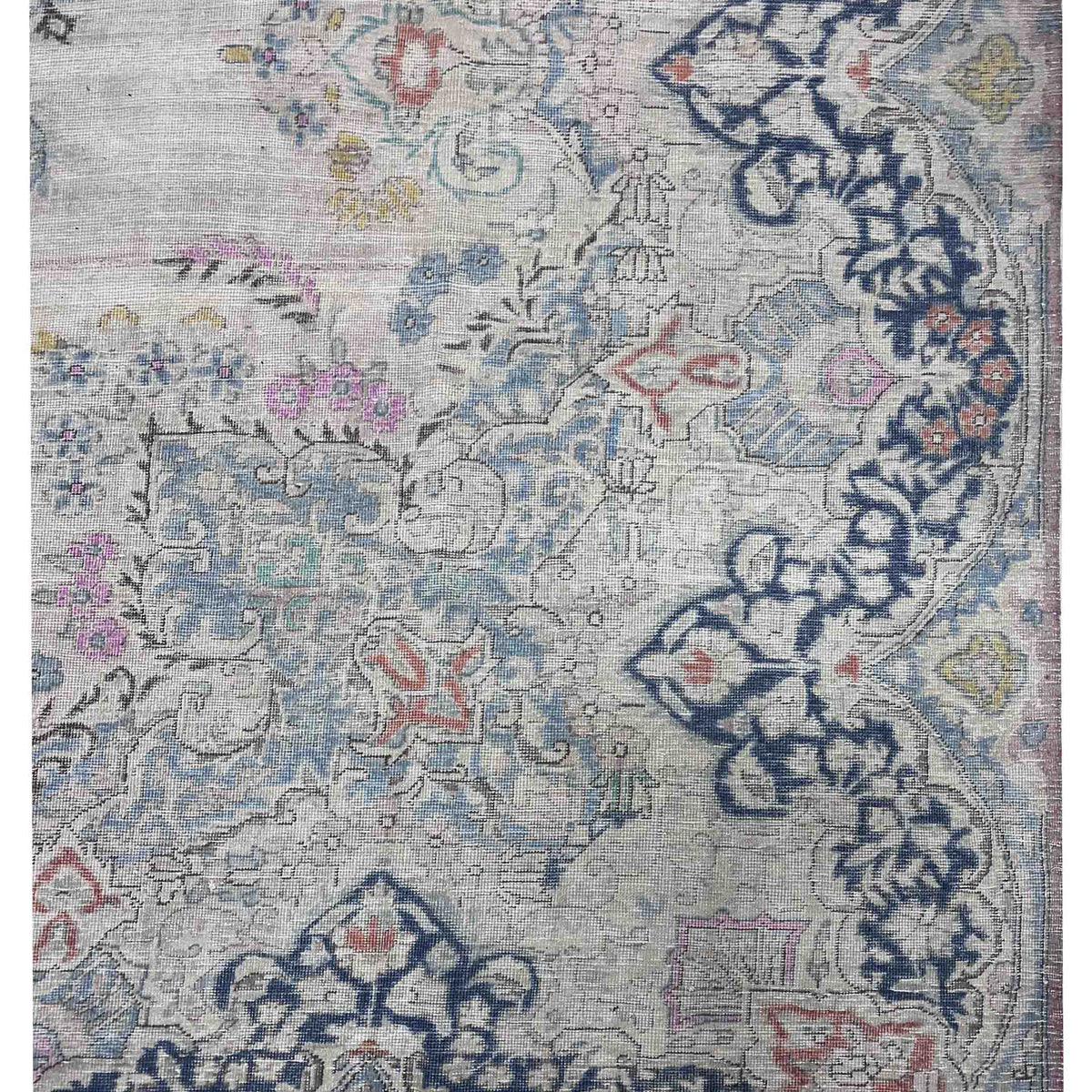Pacific Vintage Artisan 43773 Beige Blue Vintage Hand Knotted Rug
