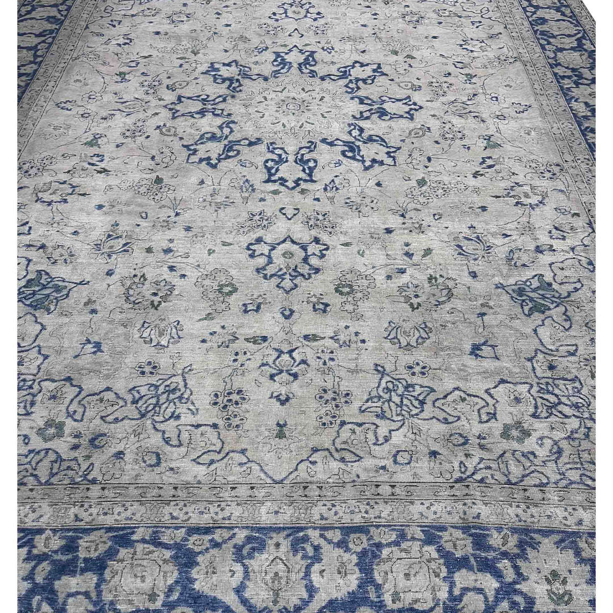 Pacific Vintage 43776 Beige Blue Vintage Hand Knotted Rug