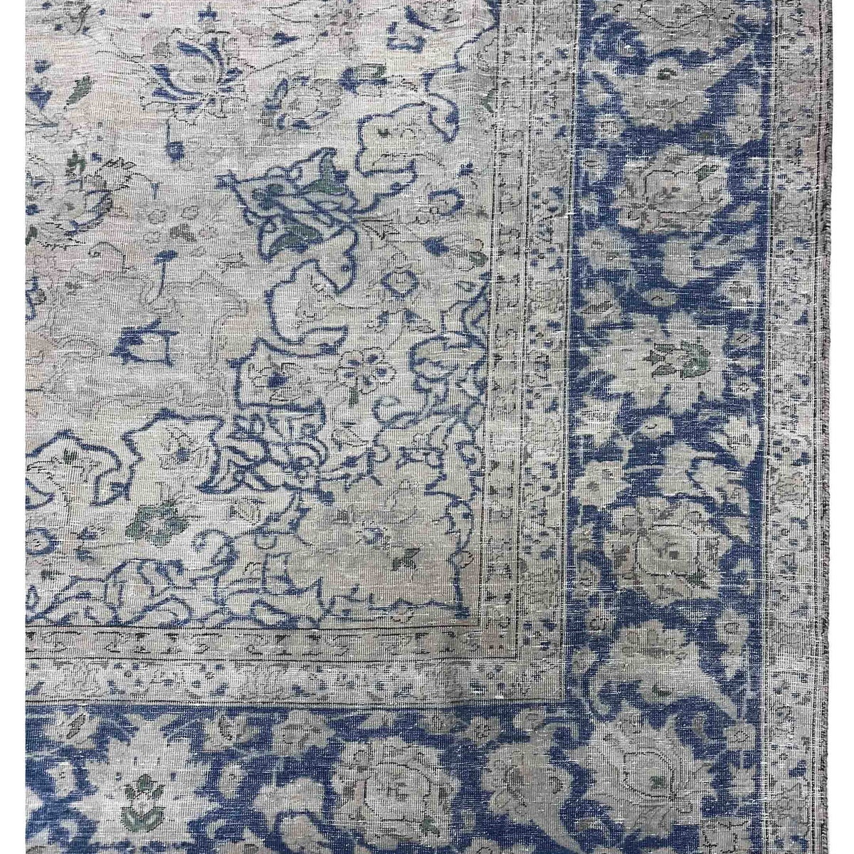 Pacific Vintage 43776 Beige Blue Vintage Hand Knotted Rug