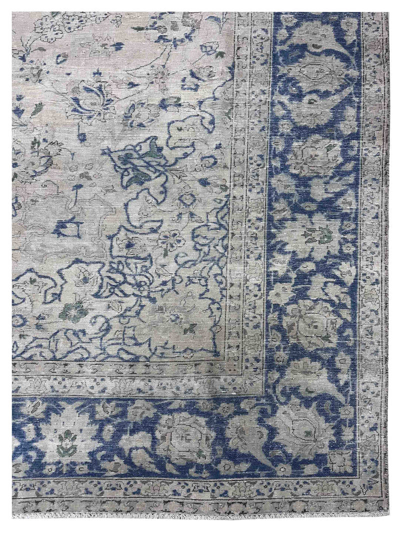 Pacific Vintage 43776 Beige Blue Vintage Hand Knotted Rug
