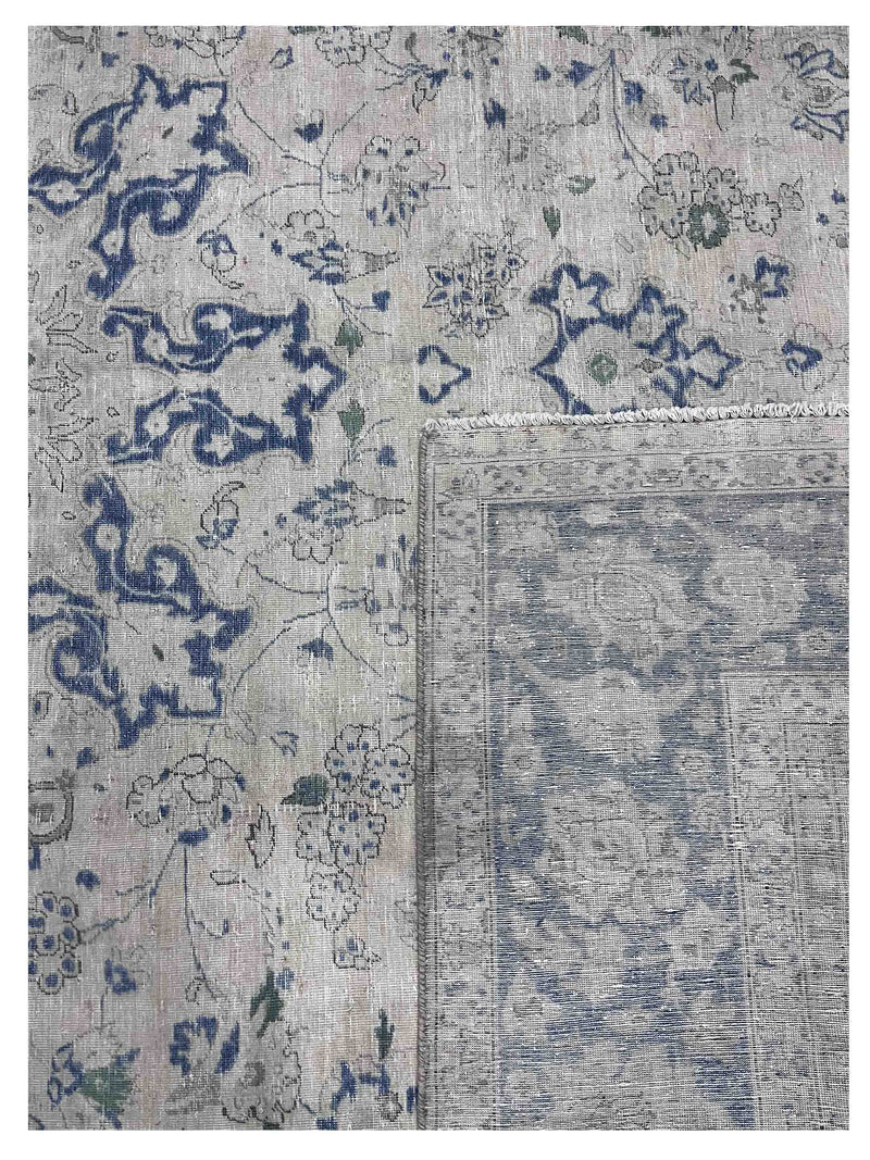 Pacific Vintage 43776 Beige Blue Vintage Hand Knotted Rug