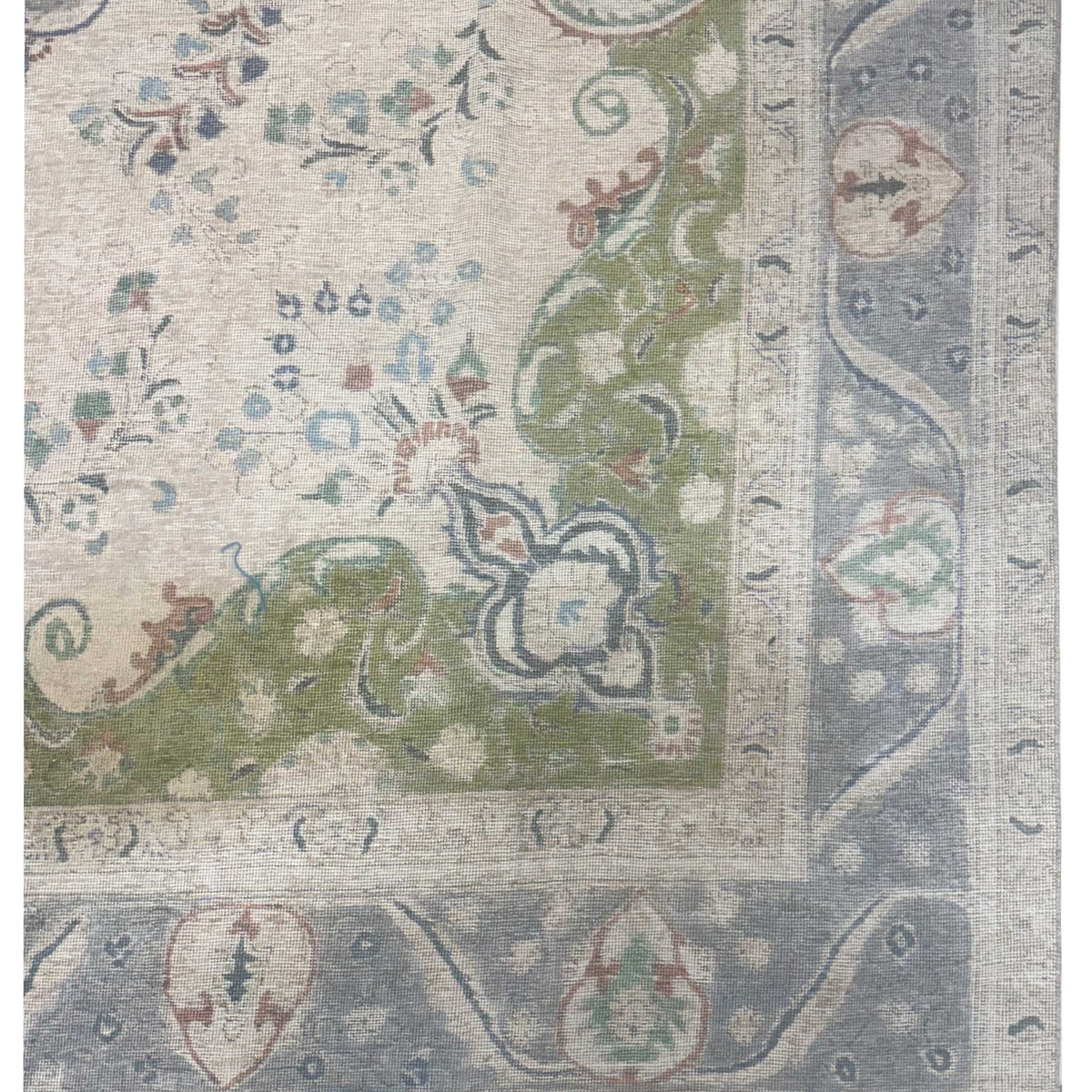 Pacific Vintage Artisan 43782 Beige Green Vintage Hand Knotted Rug