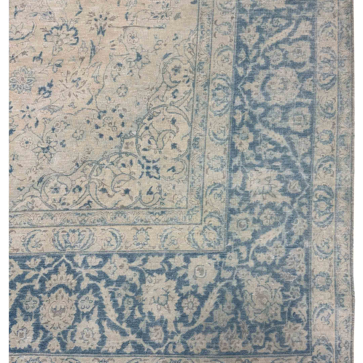 Pacific Vintage 43783 Beige Blue Vintage Hand Knotted Rug