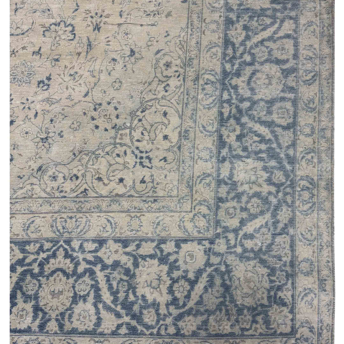 Pacific Vintage 43783 Beige Blue Vintage Hand Knotted Rug