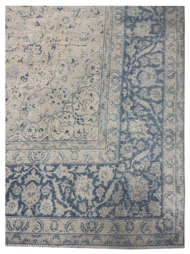 Pacific Vintage 43783 Beige Blue Vintage Hand Knotted Rug