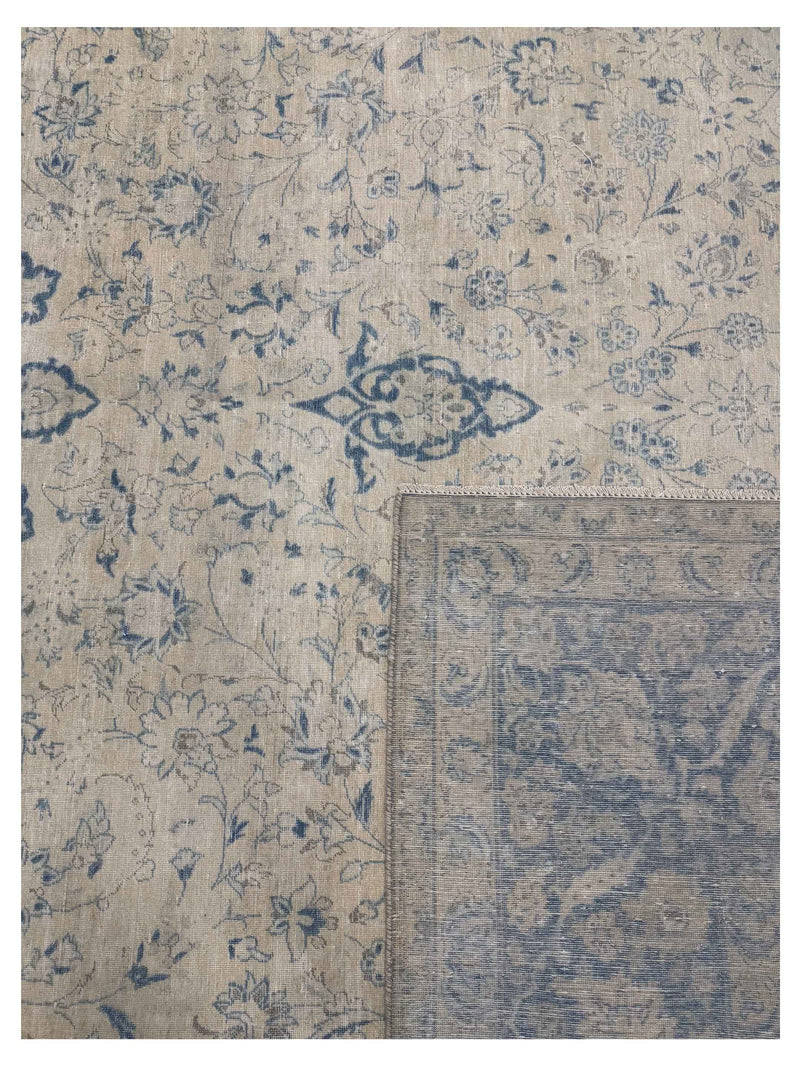 Pacific Vintage 43783 Beige Blue Vintage Hand Knotted Rug
