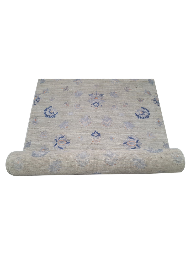 Pacific Ziegler Silk Route 43786 Ivory Navy Transitional Hand Knotted Rug