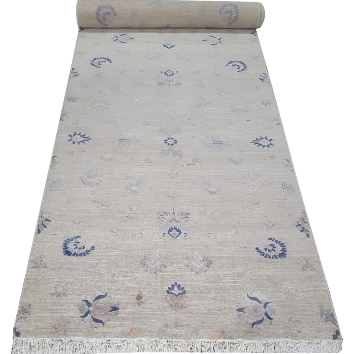 Pacific Ziegler Silk Route 43786 Ivory Navy Transitional Hand Knotted Rug