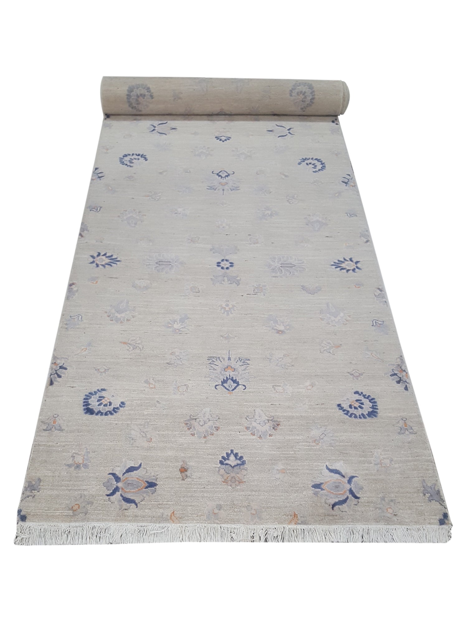 Pacific Ziegler Silk Route 43786 Ivory Navy Transitional Hand Knotted Rug