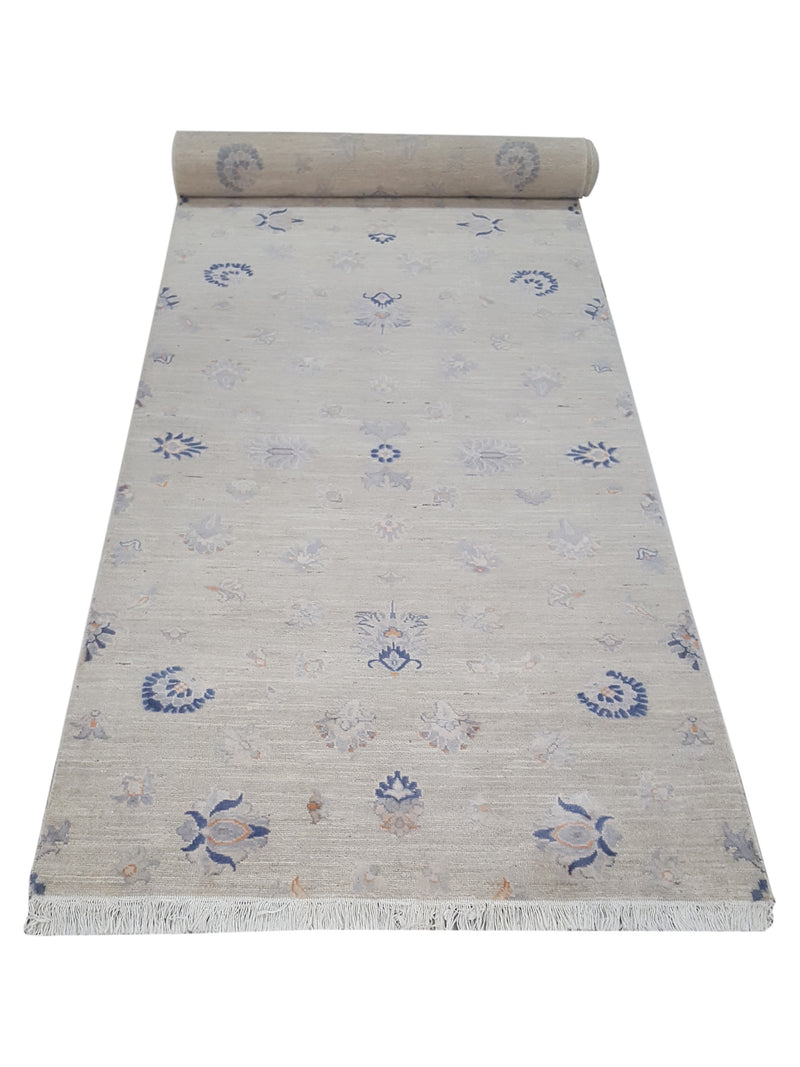 Pacific Ziegler Silk Route 43786 Ivory Navy Transitional Hand Knotted Rug