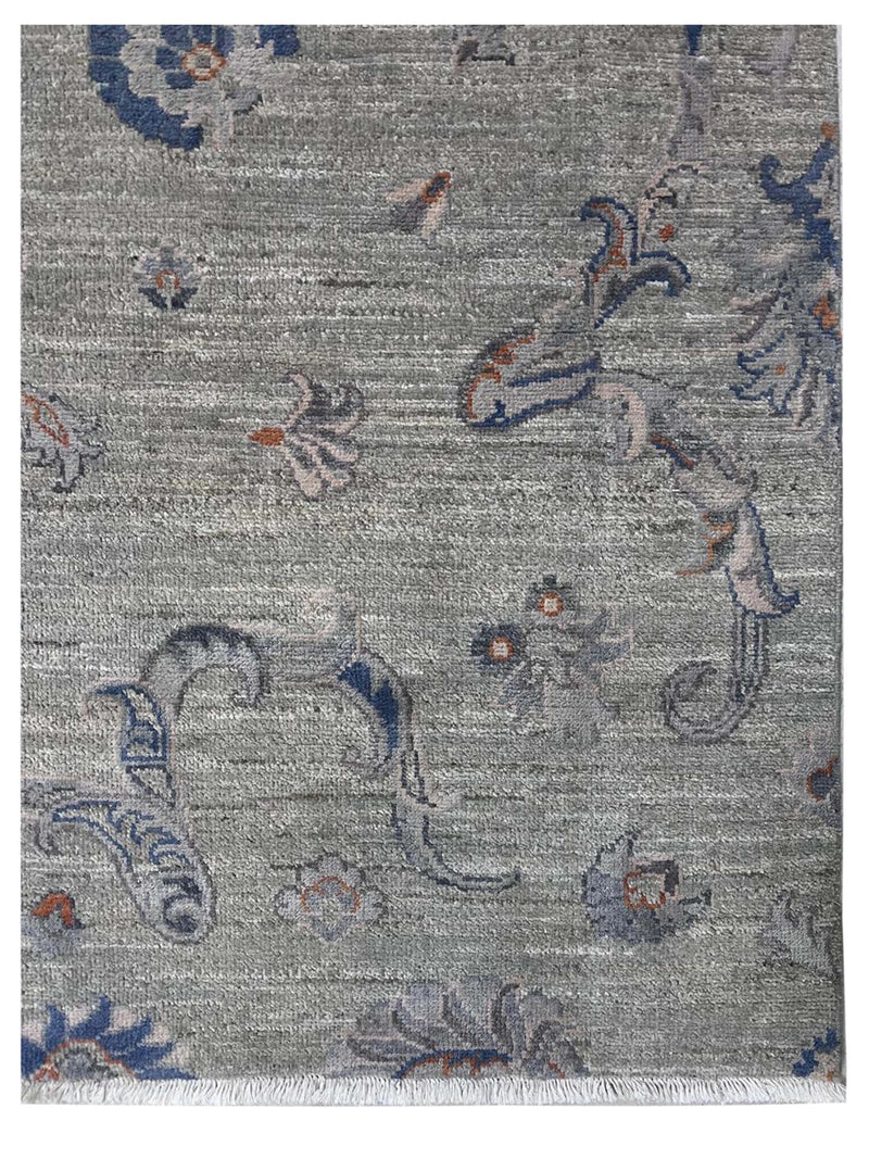 Pacific Ziegler Silk Route 43787 Ivory Navy Transitional Hand Knotted Rug