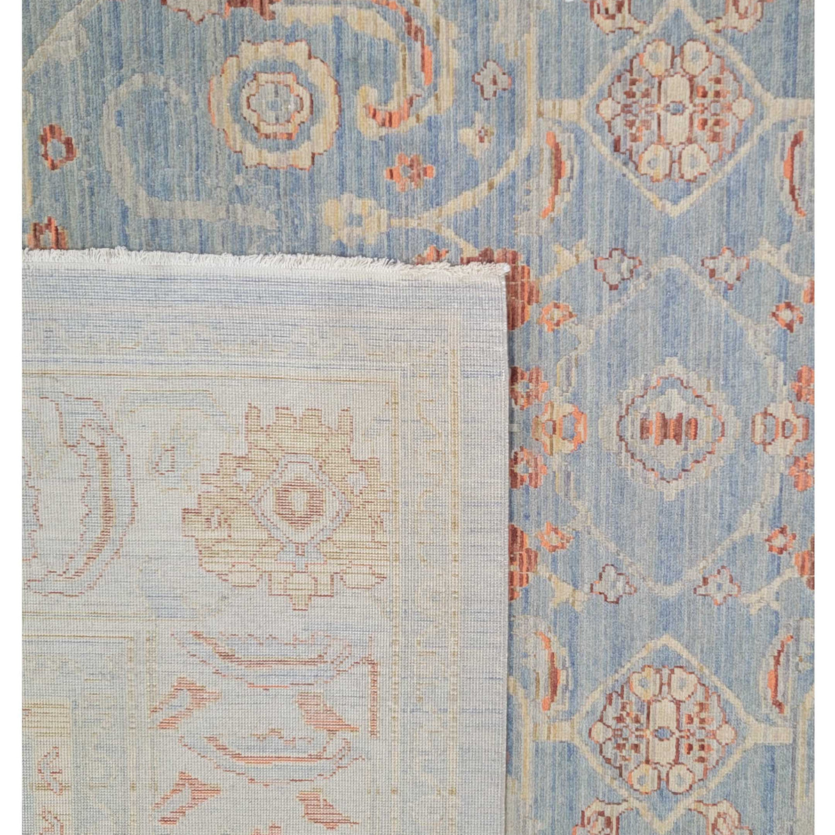 Pacific California 43789 Teal Beige Transitional Hand Finished Rugs
