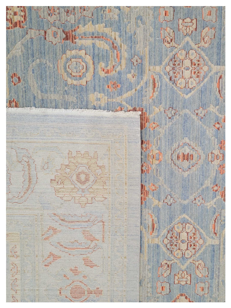 Pacific California 43789 Teal Beige Transitional Hand Finished Rugs