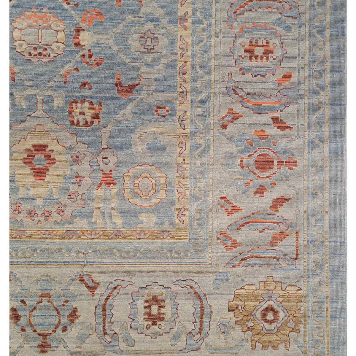 Pacific California 43789 Teal Beige Transitional Hand Finished Rugs