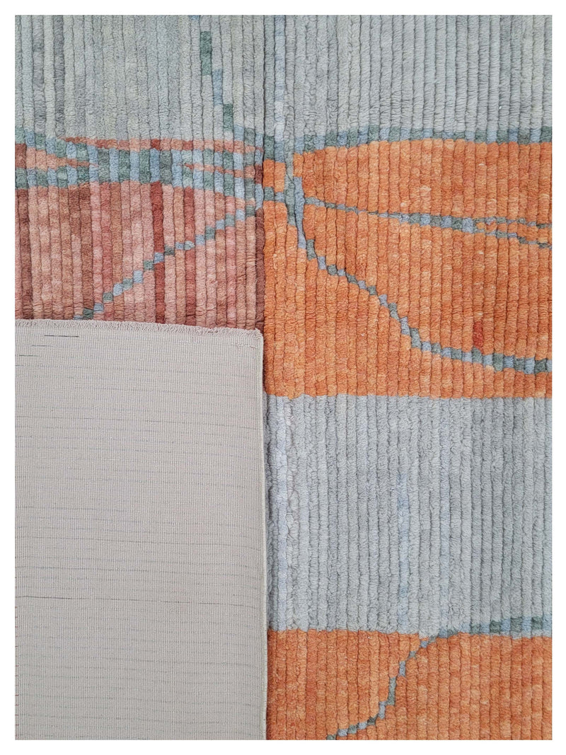 Pacific Moroccan 43792 Orange Grey Transitional Hand Knotted Rug