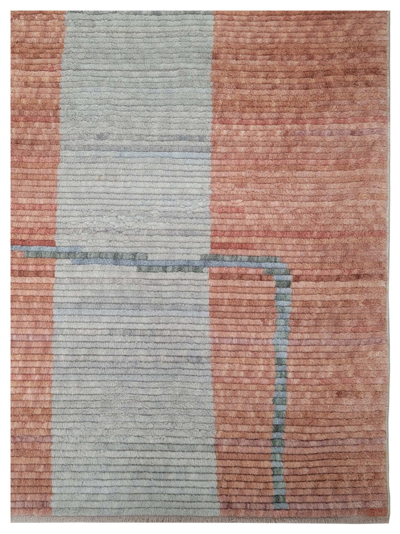 Pacific Moroccan 43792 Orange Grey Transitional Hand Knotted Rug