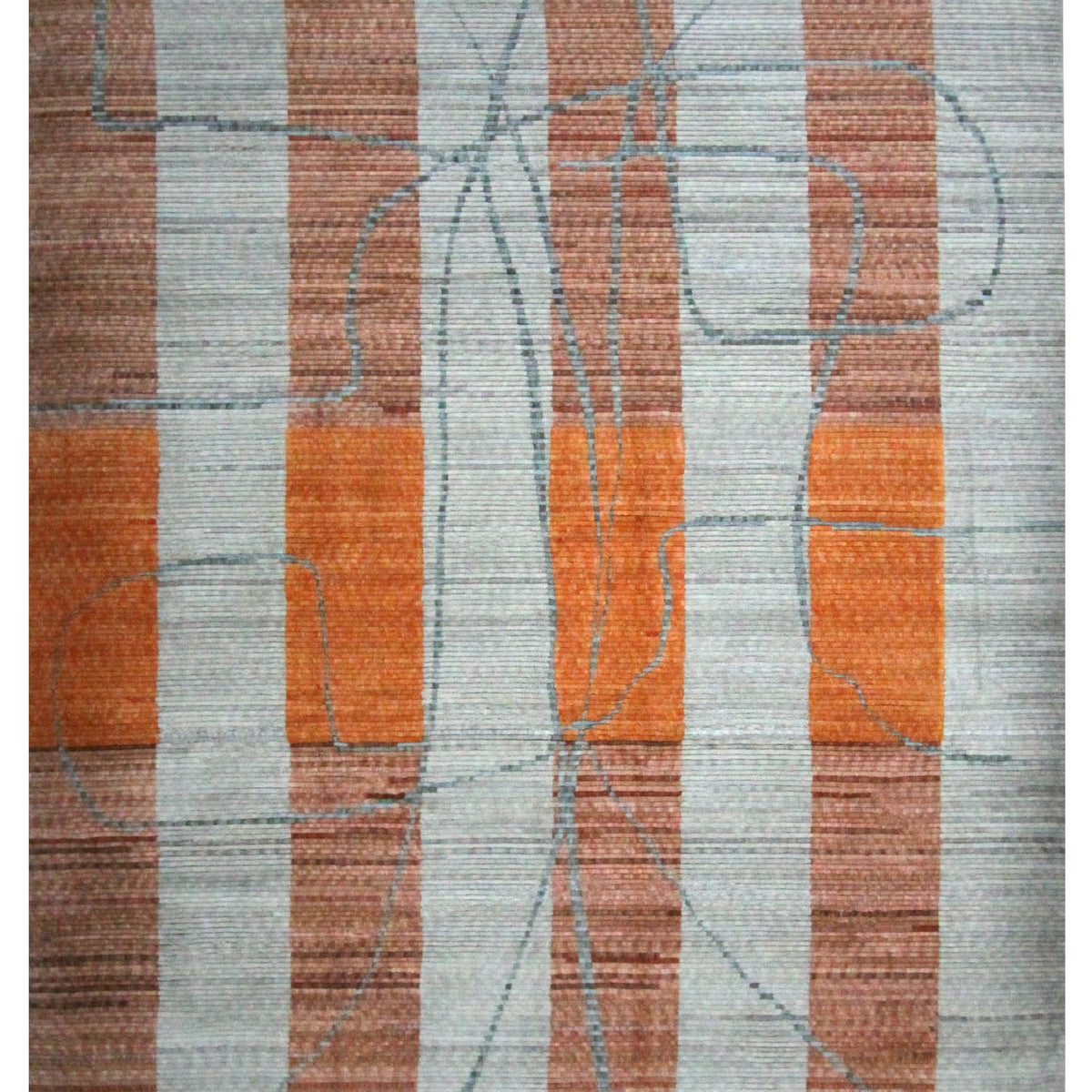 Pacific Moroccan 43792 Orange Grey Transitional Hand Knotted Rug
