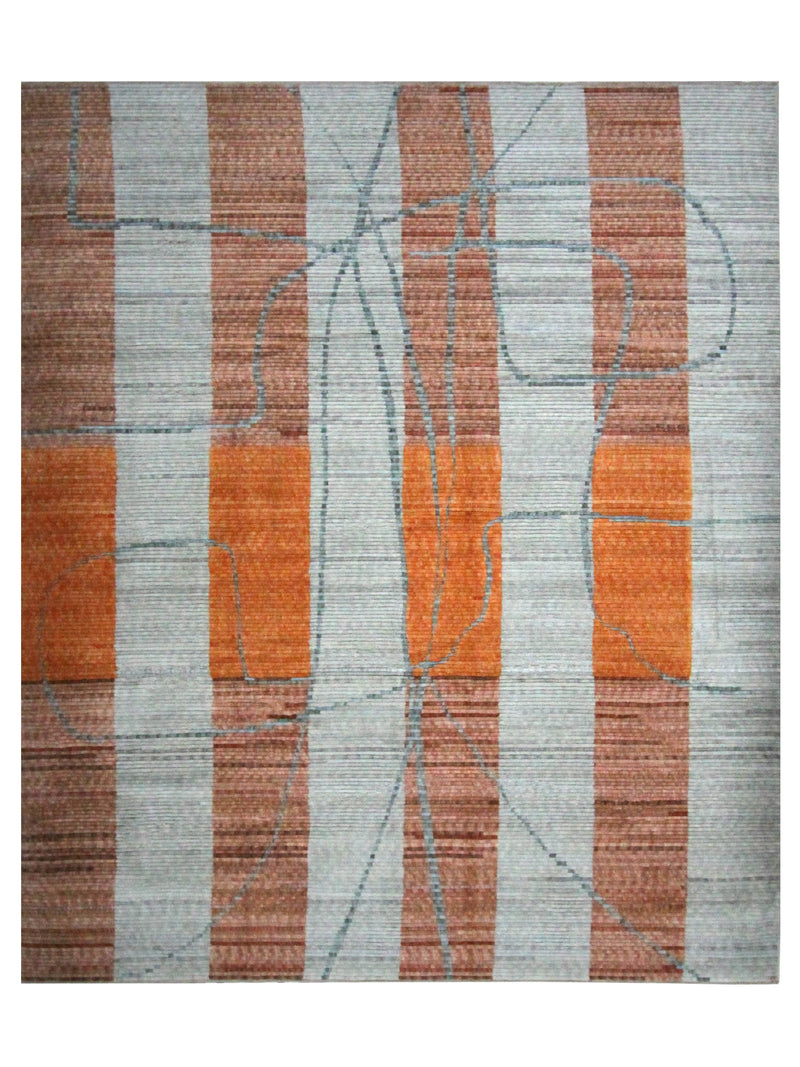 Pacific Moroccan 43792 Orange Grey Transitional Hand Knotted Rug