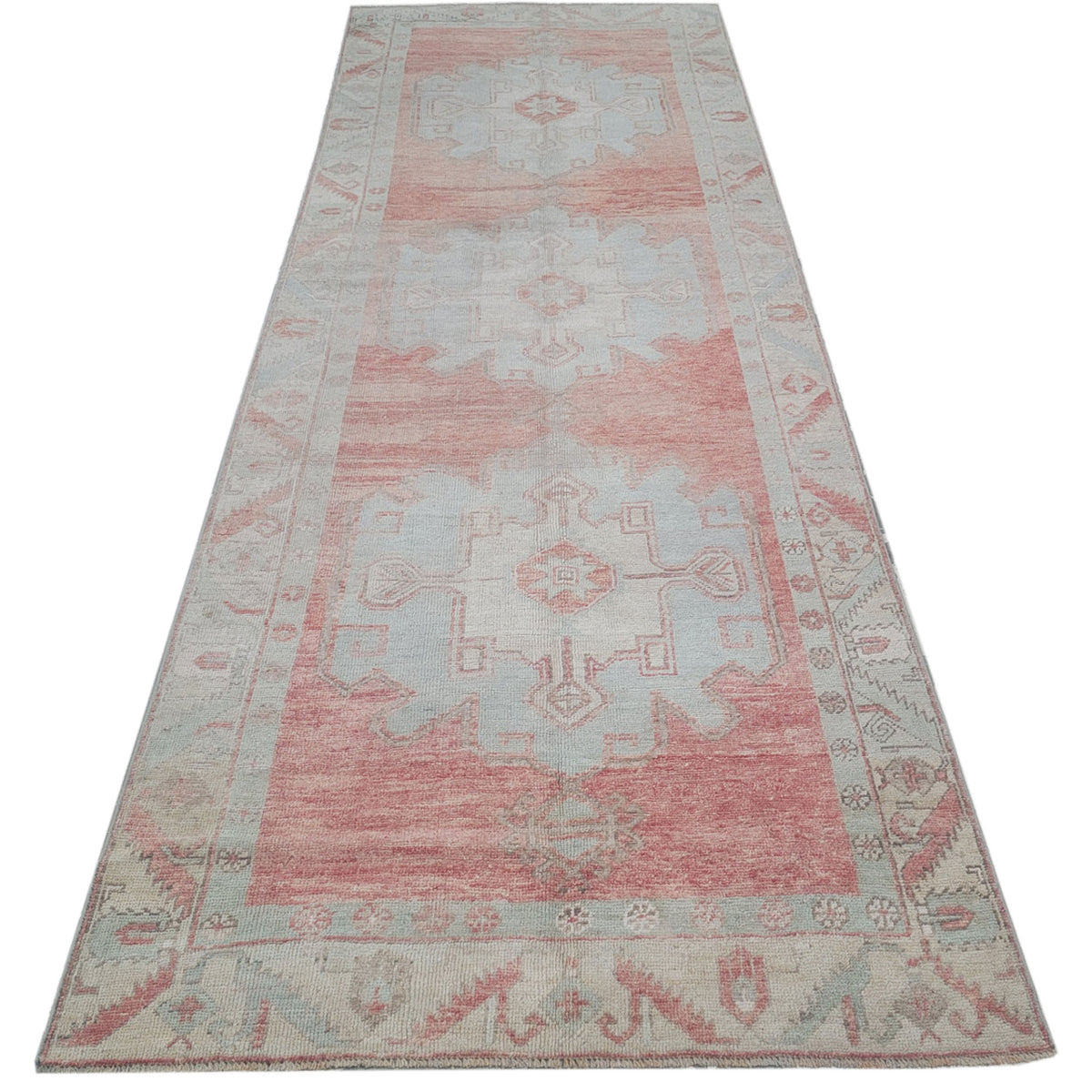 Pacific Anatolian 43794 Orange Aqua Transitional Hand Knotted Rug
