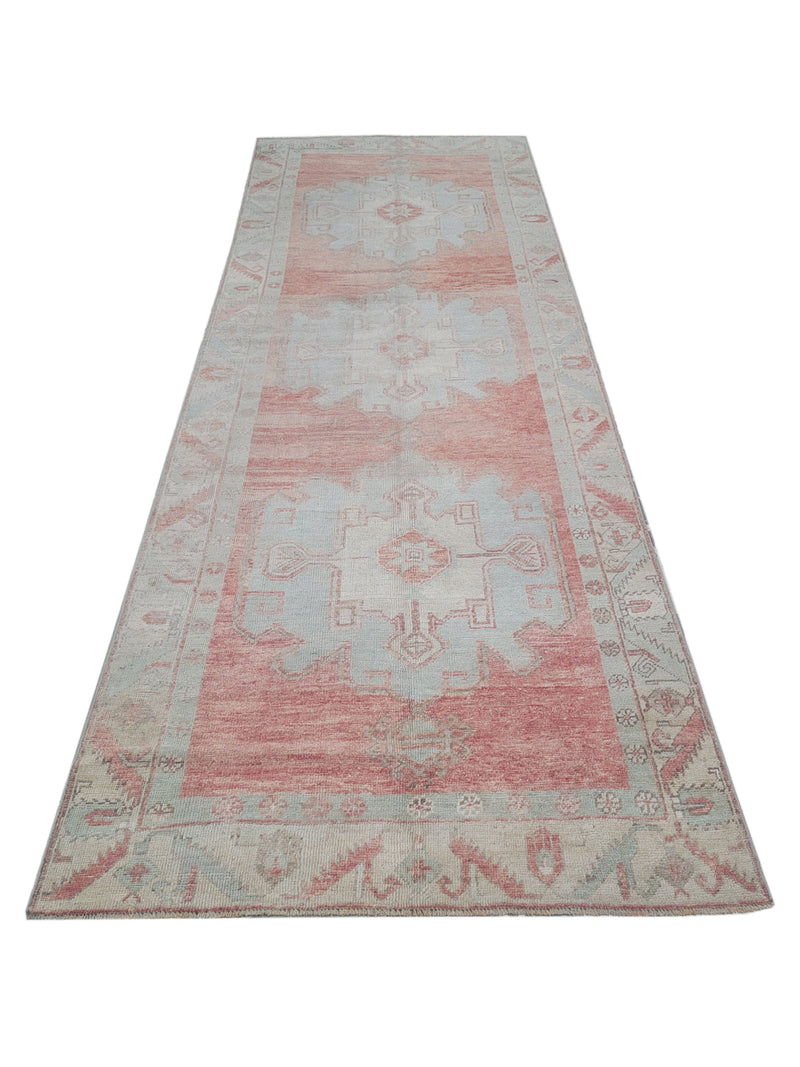 Pacific Anatolian 43794 Orange Aqua Transitional Hand Knotted Rug