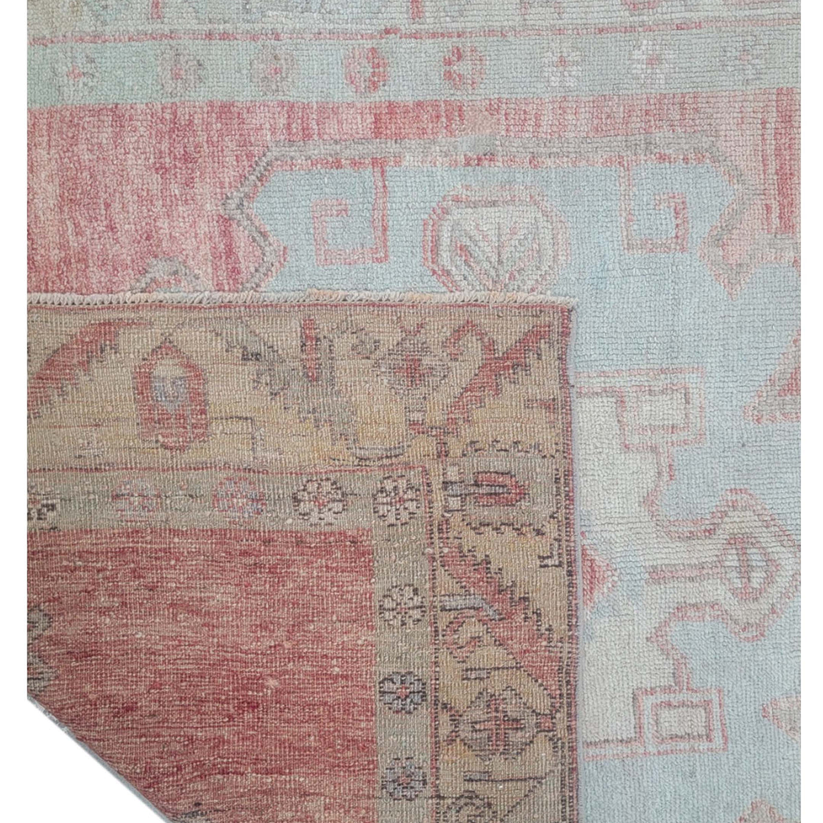 Pacific Anatolian 43794 Orange Aqua Transitional Hand Knotted Rug