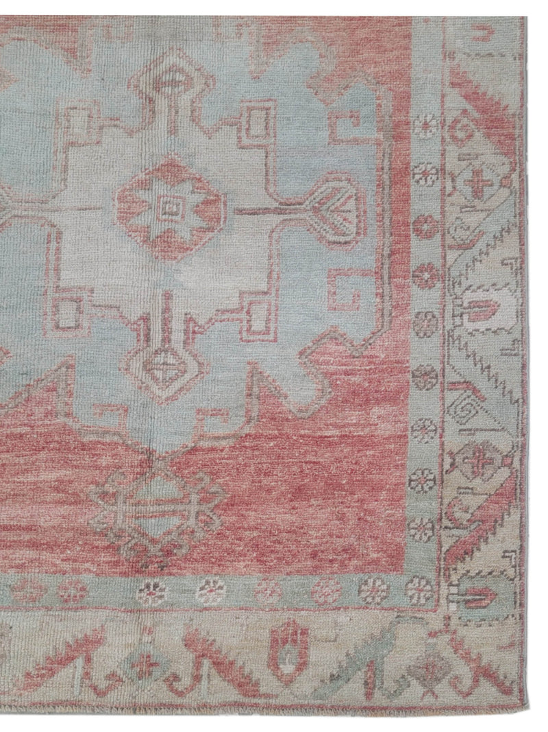 Pacific Anatolian 43794 Orange Aqua Transitional Hand Knotted Rug