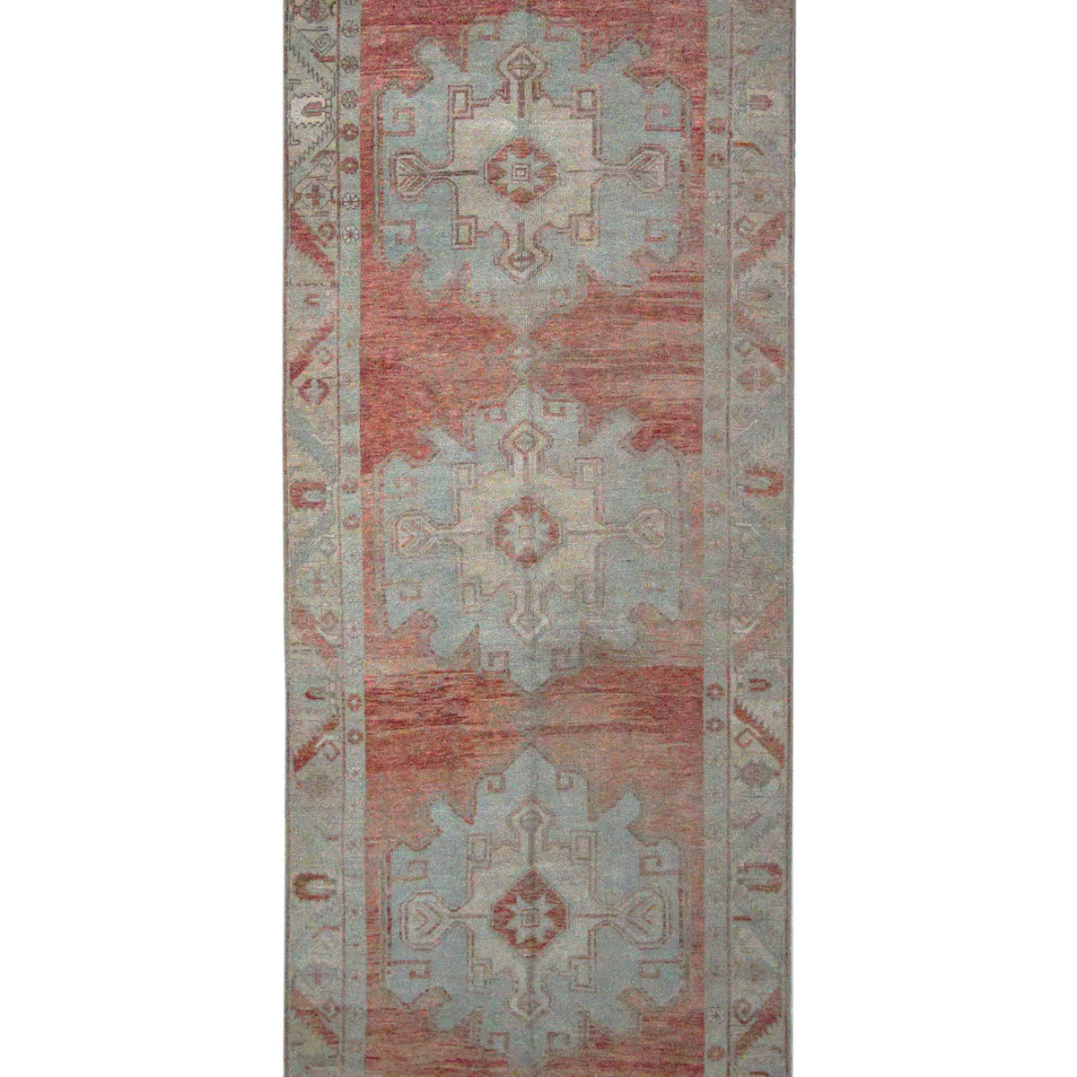 Pacific Anatolian 43794 Orange Aqua Transitional Hand Knotted Rug