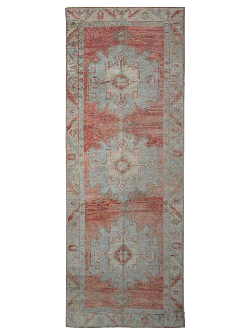 Pacific Anatolian 43794 Orange Aqua Transitional Hand Knotted Rug