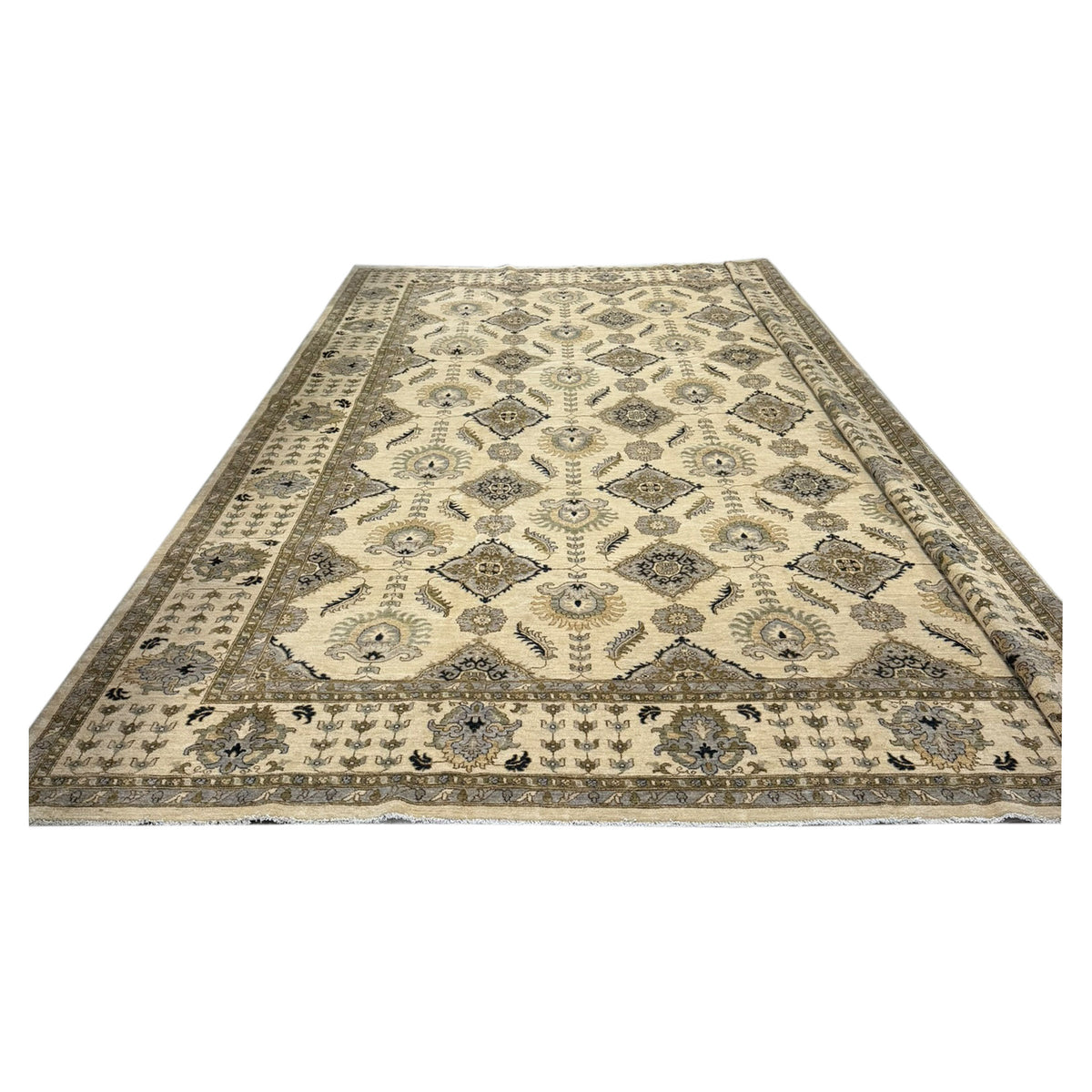 Pacific Ziegler 43801 Ivory Ivory Transitional Hand Knotted Rug