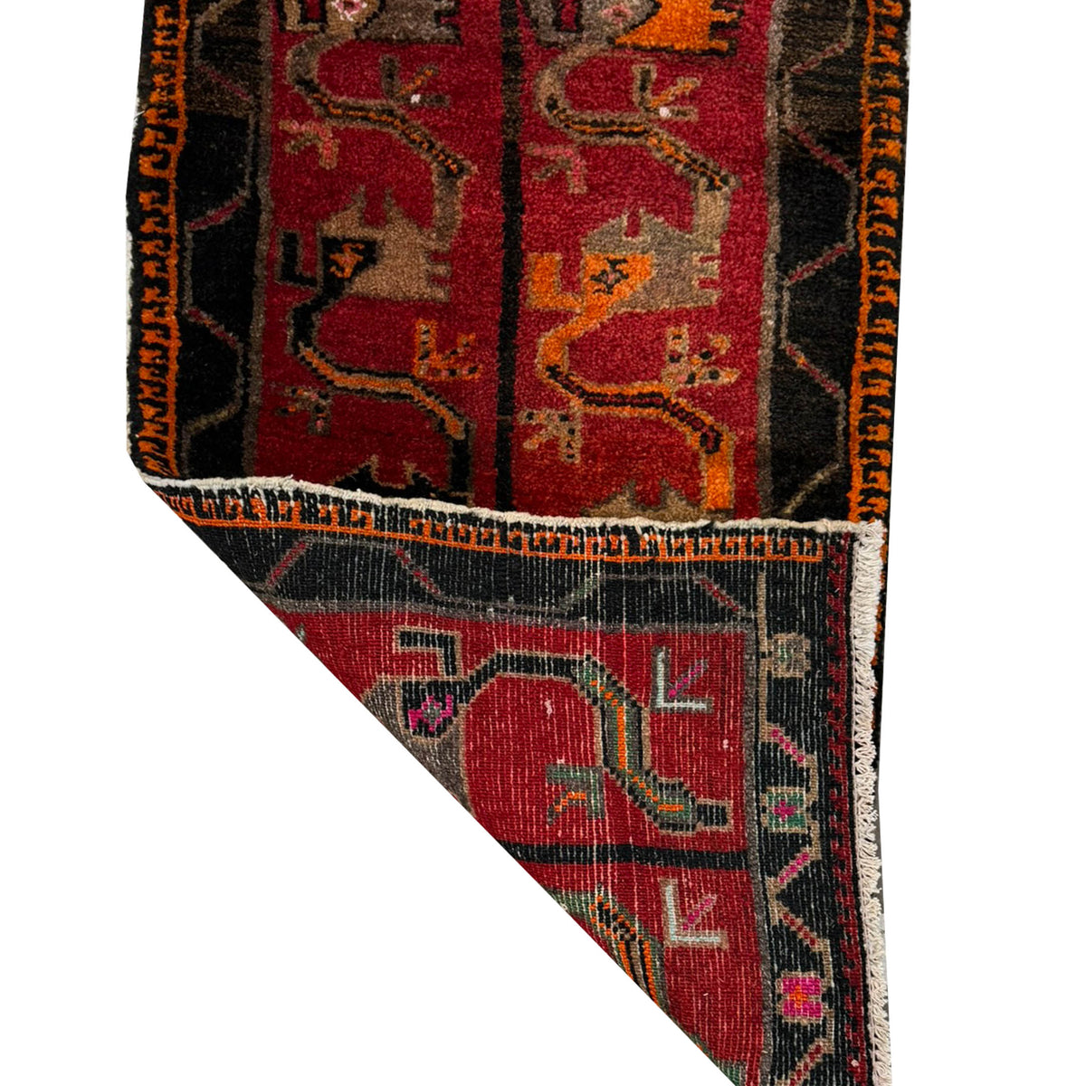 Pacific Anatolian 43881 Orange Black Tradional Hand Knotted Rug