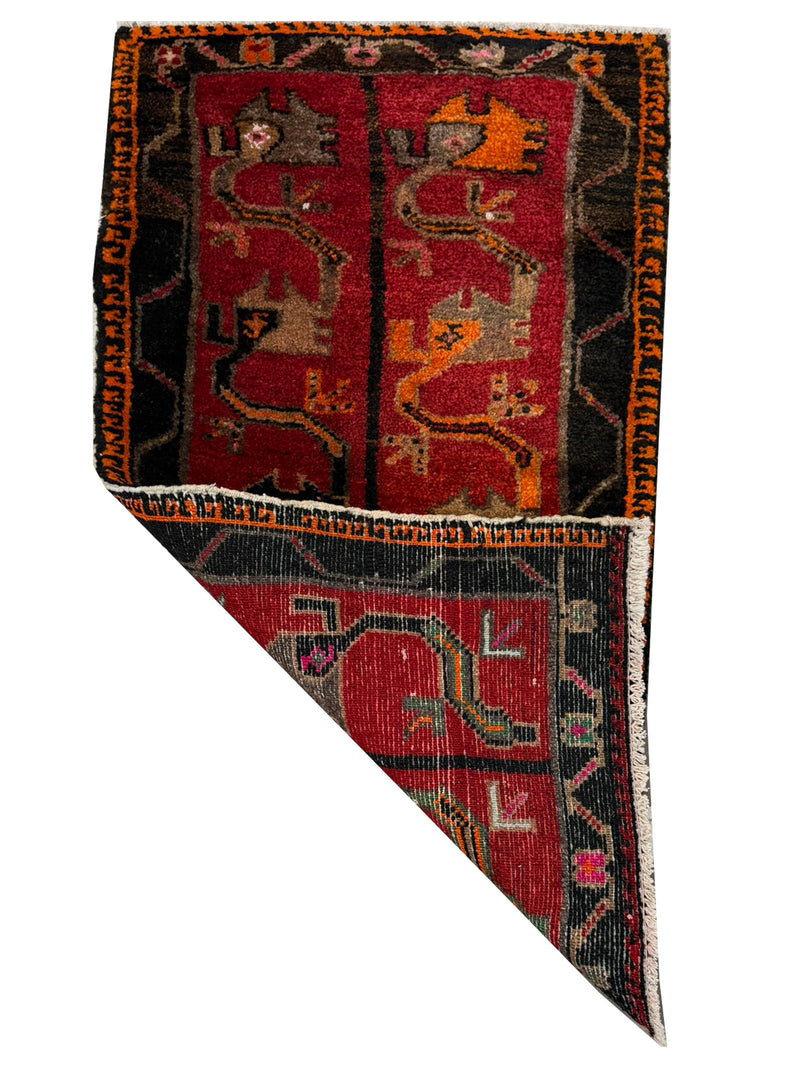 Pacific Anatolian 43881 Orange Black Tradional Hand Knotted Rug