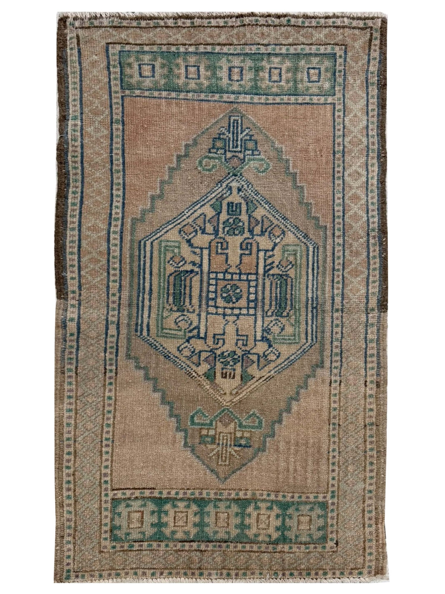 Pacific Anatolian  Teal Beige Tradional