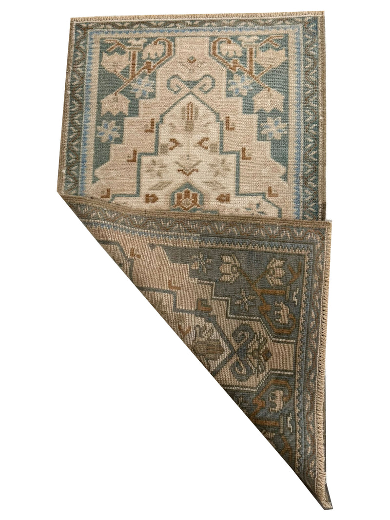 Pacific Anatolian 43925 Teal Beige Tradional Hand Knotted Rug