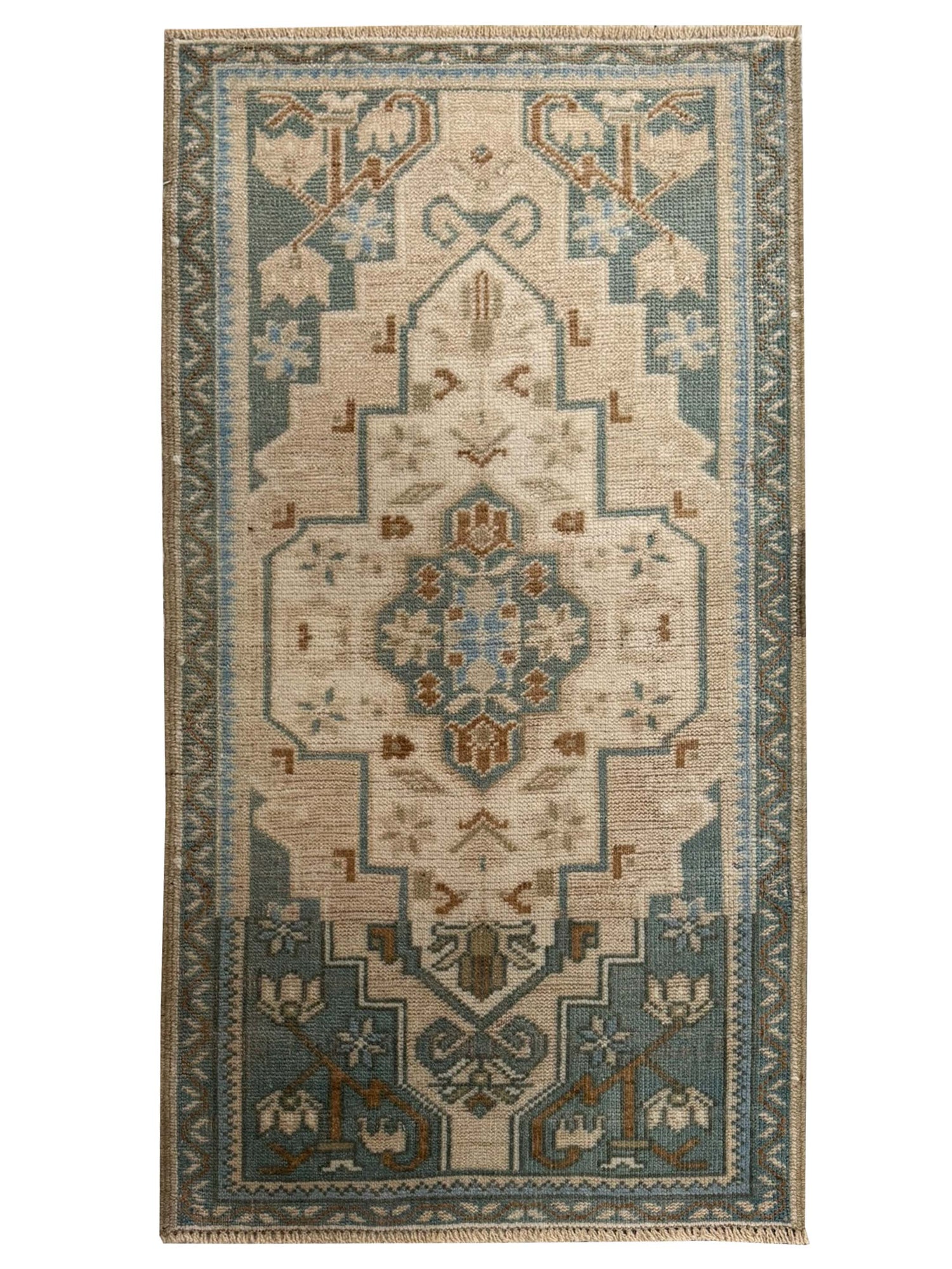 Pacific Anatolian  Teal Beige Tradional