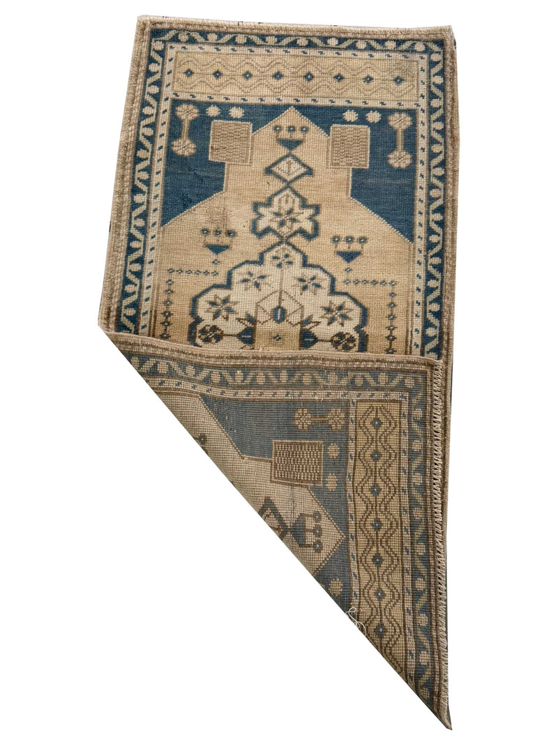 Pacific Anatolian 43963 Beige Teal Tradional Hand Knotted Rug