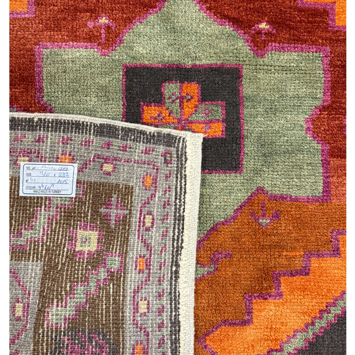 Pacific Kars TR 43970 Grey Orange Tradional Hand Knotted Rug