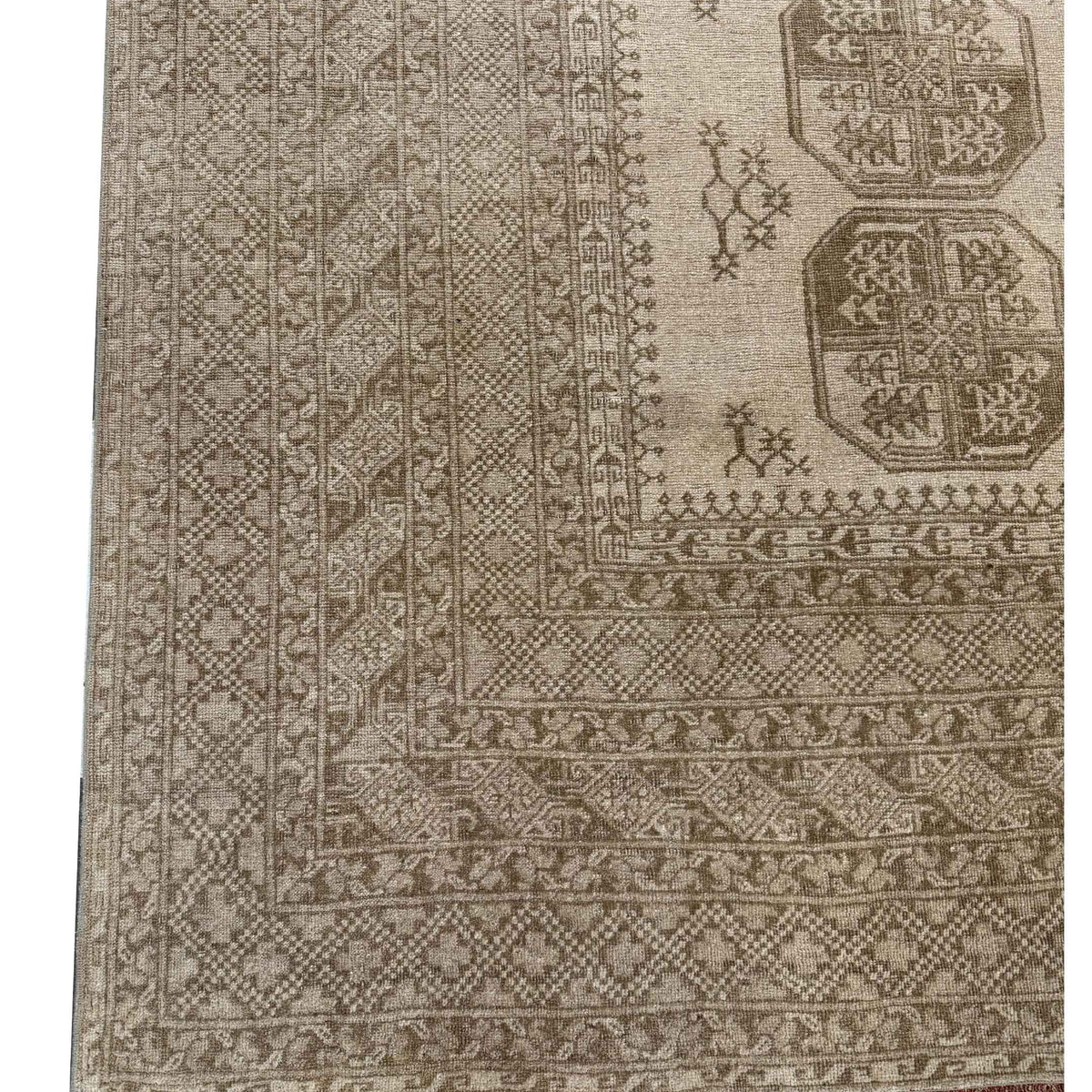 Pacific Vintage Afghan 43997 Beige Cream Transitional Hand Knotted Rug