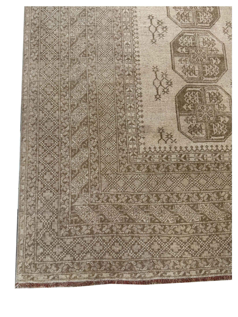Pacific Vintage Afghan 43997 Beige Cream Transitional Hand Knotted Rug