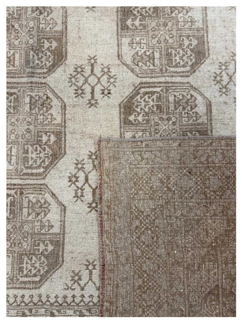Pacific Vintage Afghan 43997 Beige Cream Transitional Hand Knotted Rug