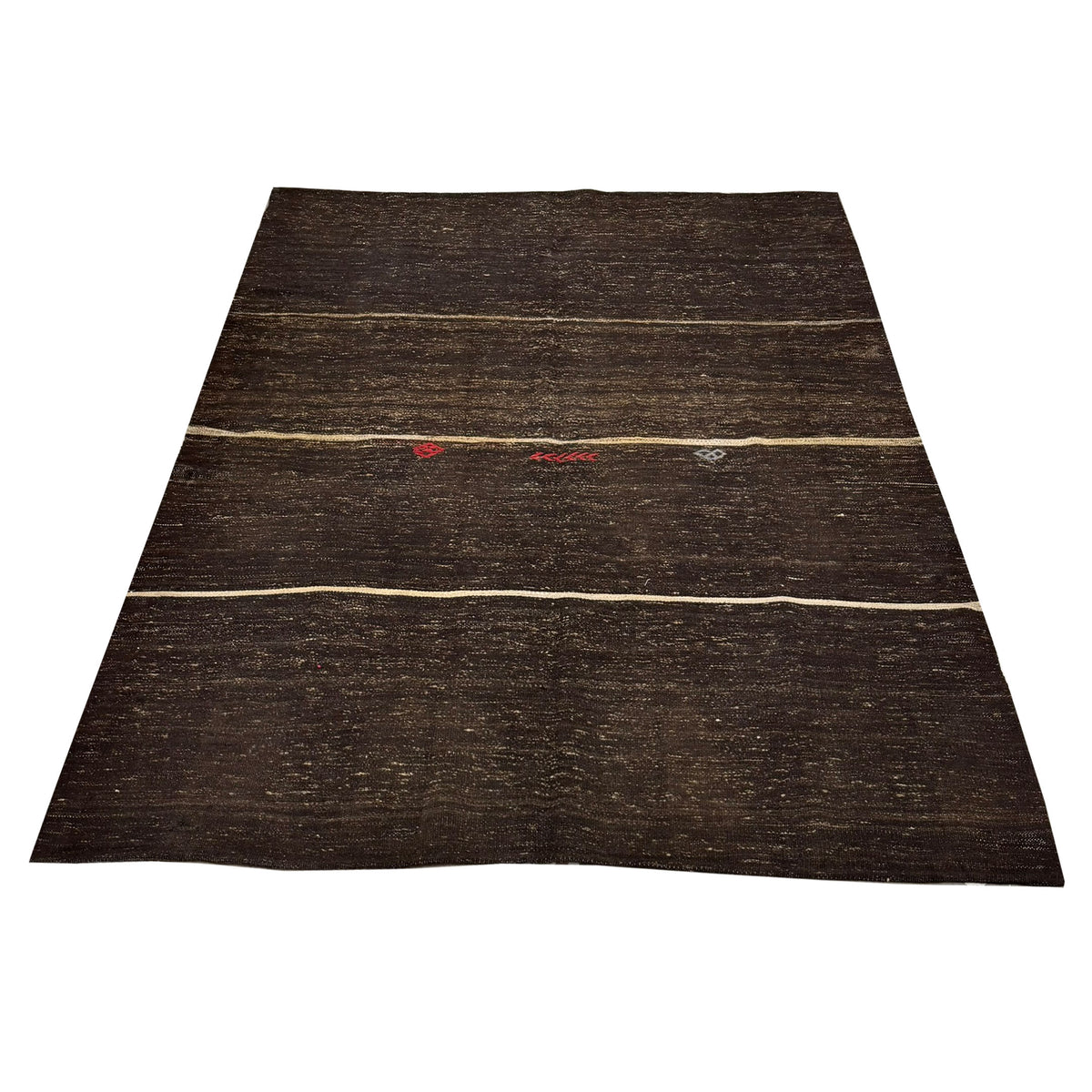Pacific Jijim Kilim 44005 Brown Cream Transitional Hand Knotted Rugs