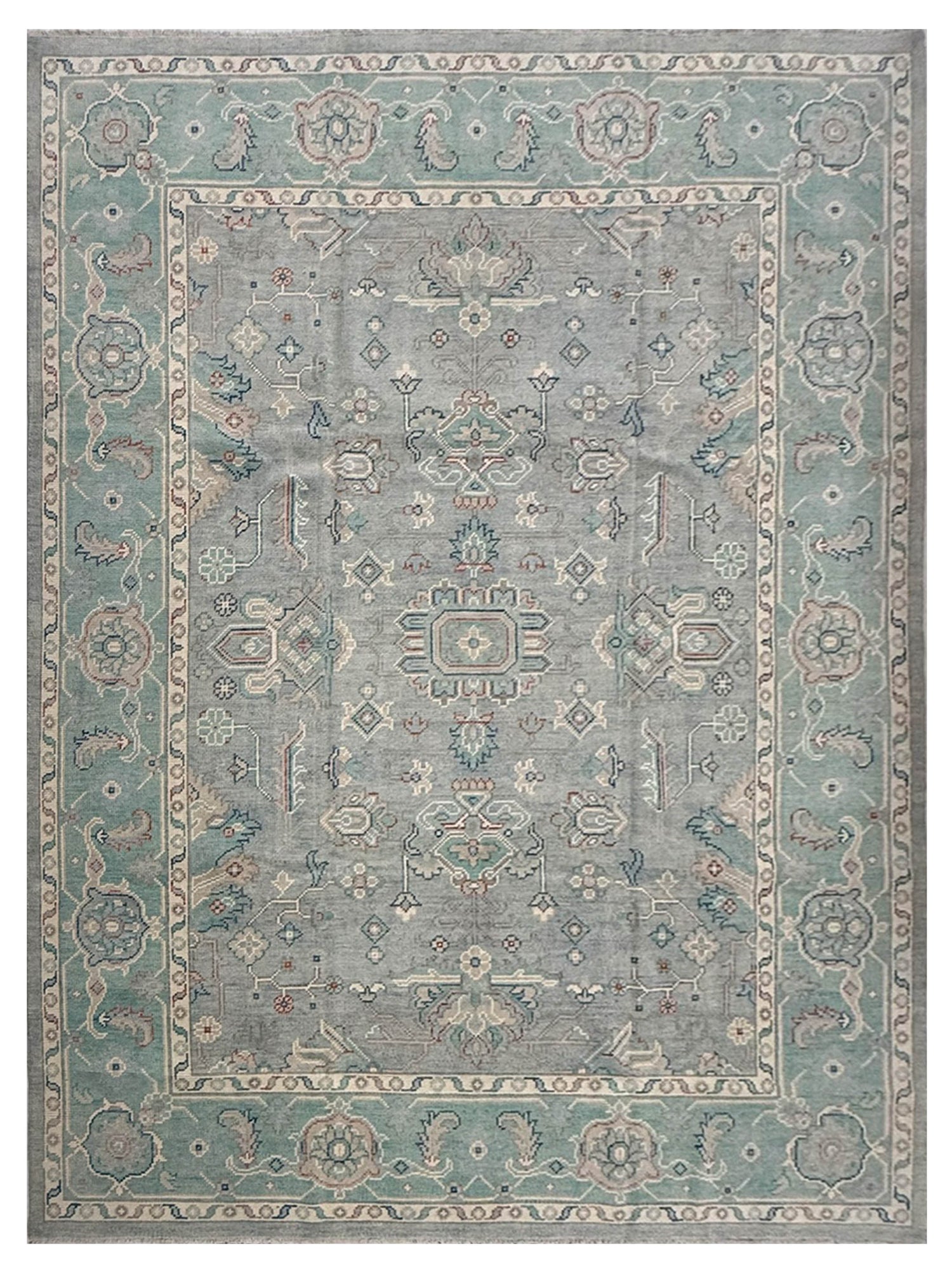 Pacific Ushak 44007 Beige PISTACHO Transitional Hand Knotted Rug