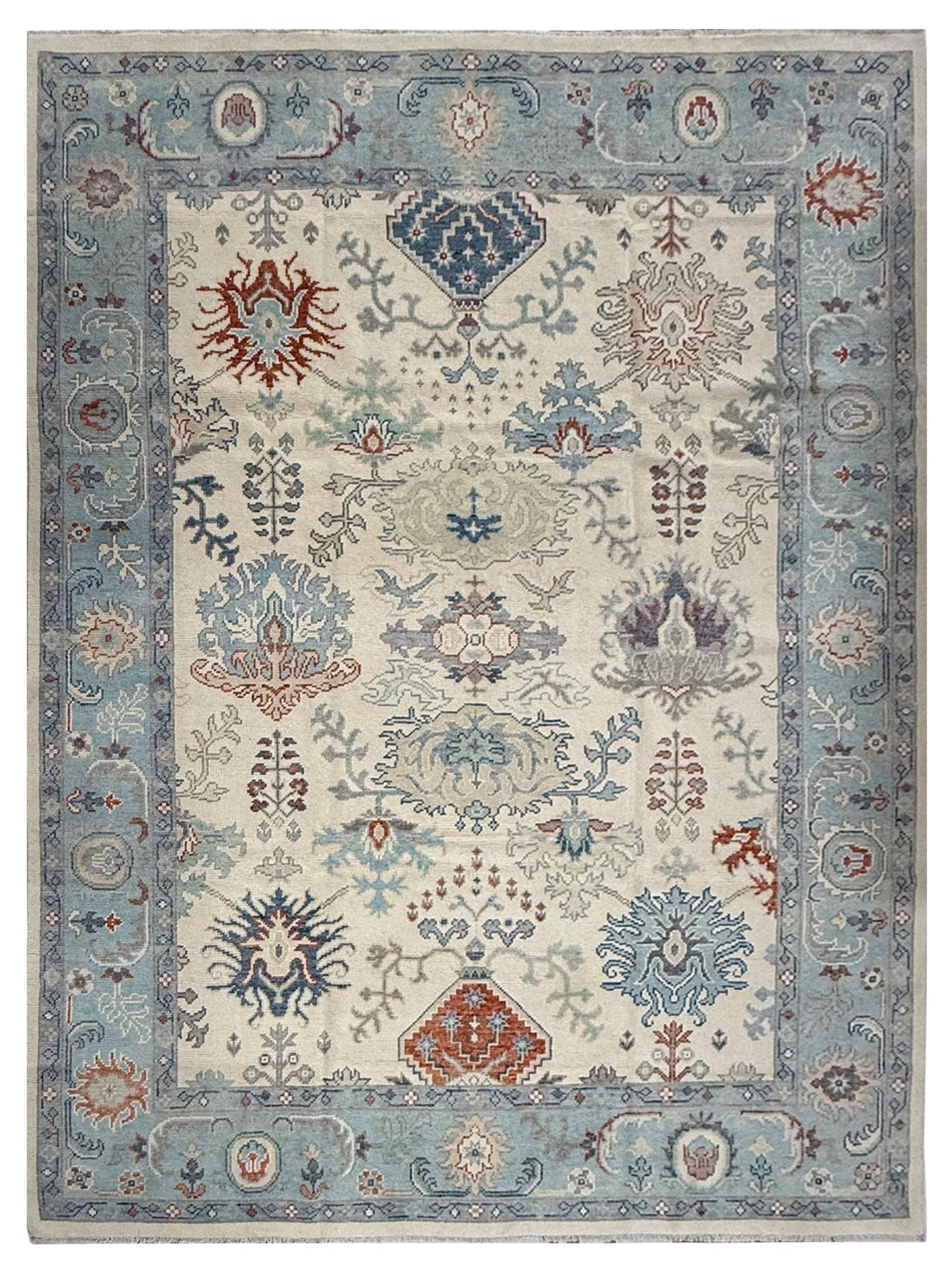 Pacific Ushak 44008 Ivory GREY Transitional Hand Knotted Rug