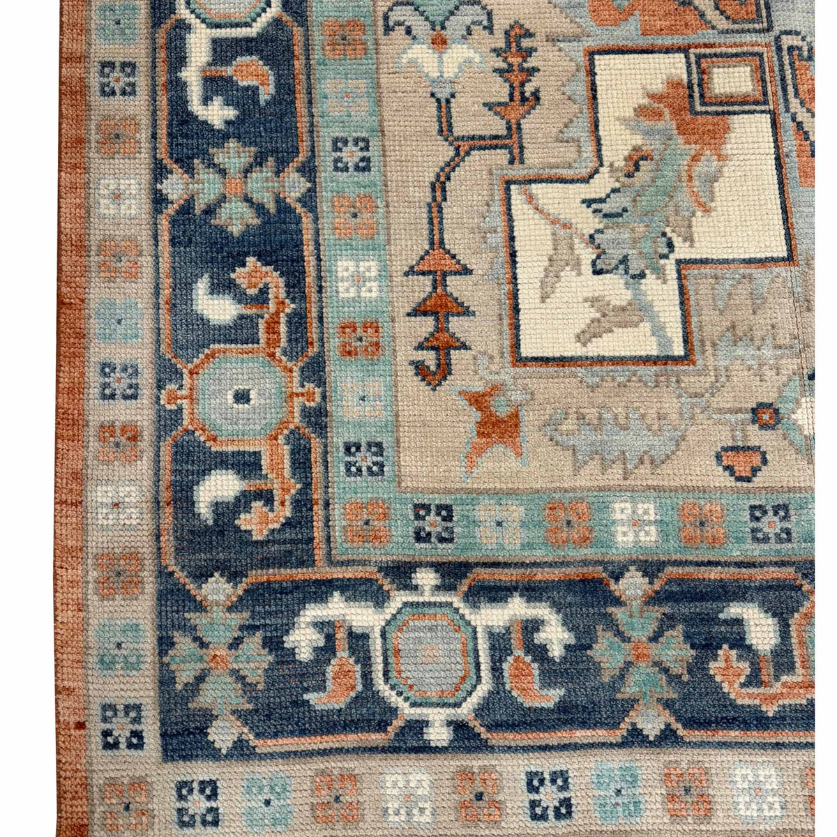 Pacific Ushak 44010 REST NAVY BLUE Transitional Hand Knotted Rug