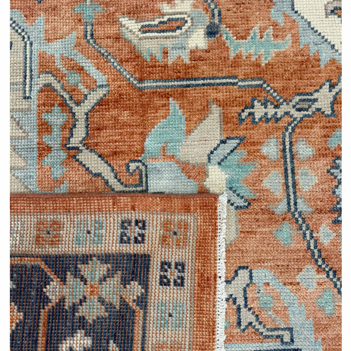 Pacific Ushak 44010 REST NAVY BLUE Transitional Hand Knotted Rug
