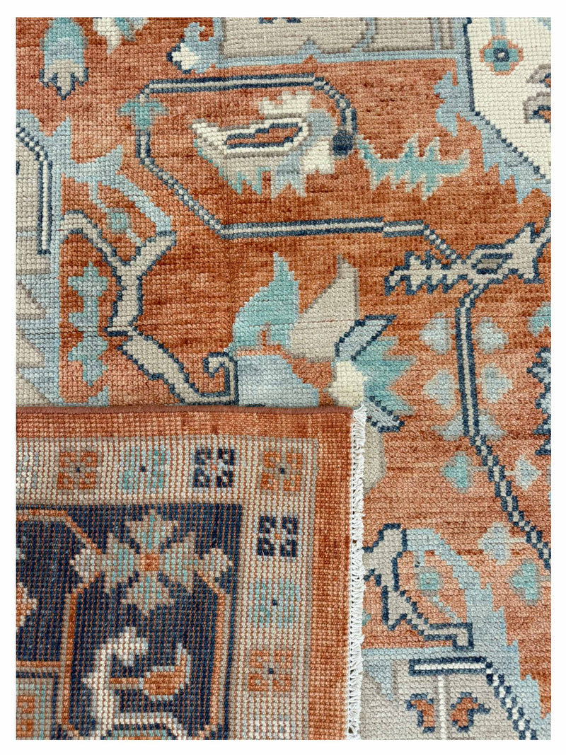 Pacific Ushak 44010 REST NAVY BLUE Transitional Hand Knotted Rug