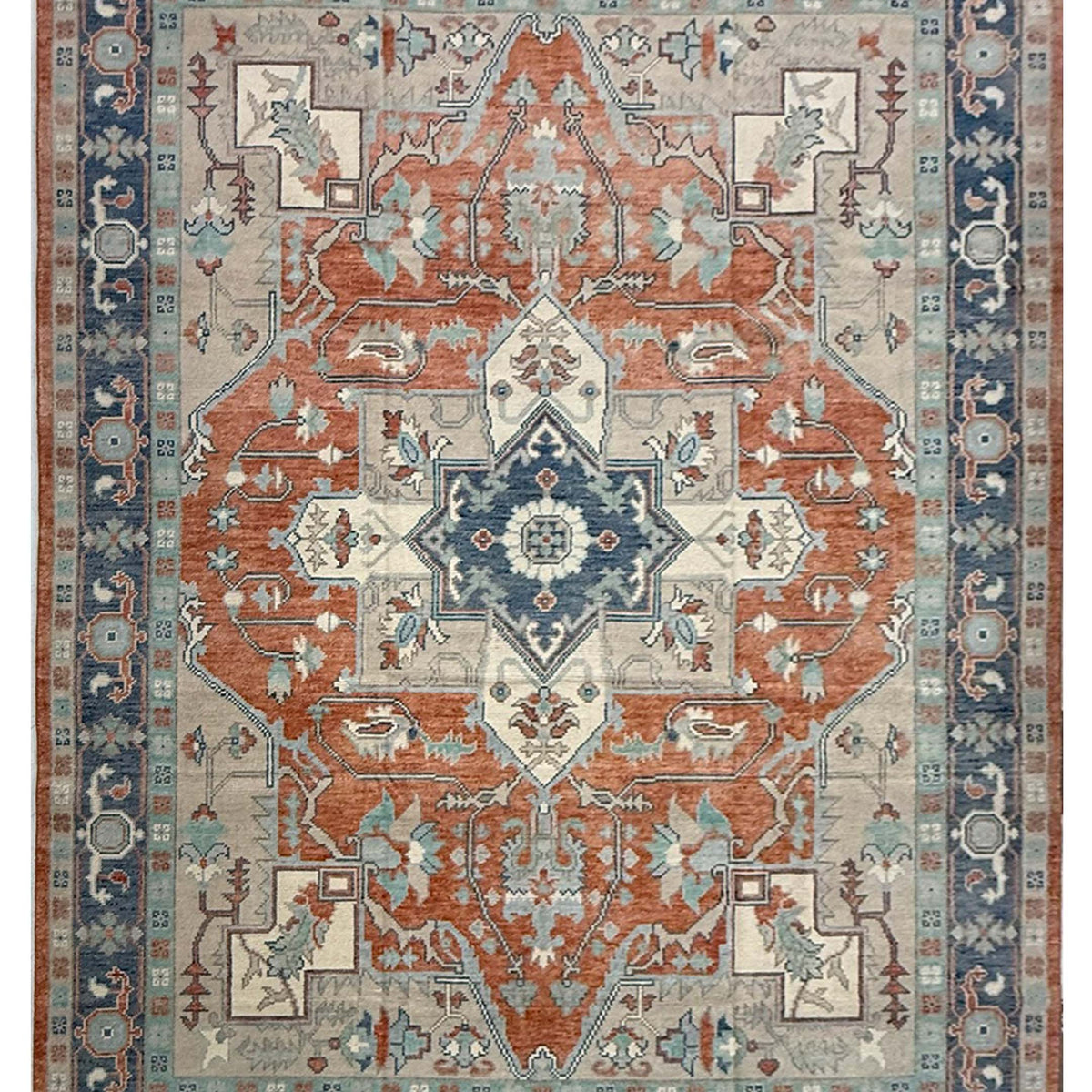 Pacific Ushak 44010 REST NAVY BLUE Transitional Hand Knotted Rug